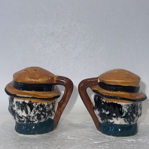 Vintage Minature Toby Jug Style Salt & Pepper Shakers Made In Japan - Picture 3 of 6